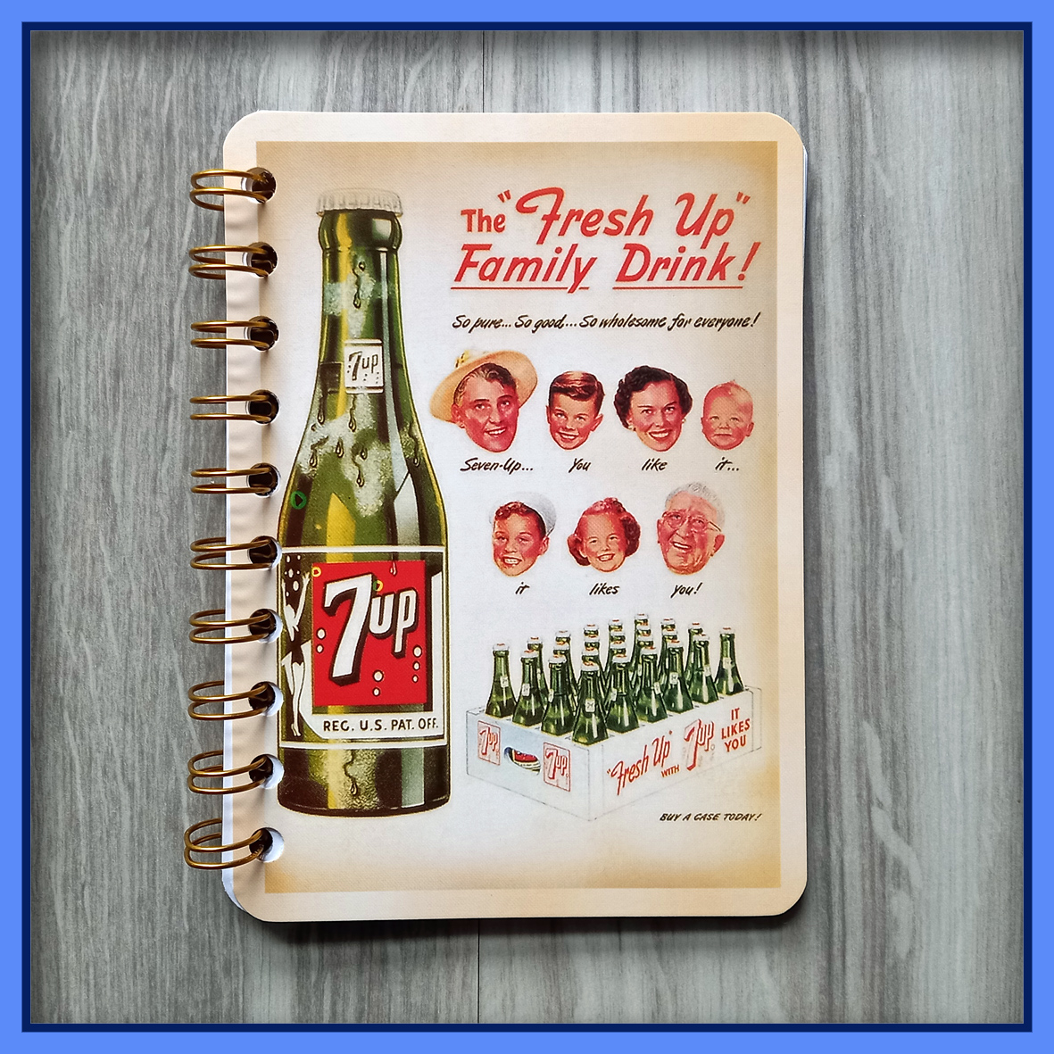 7up old advert poster Notebook